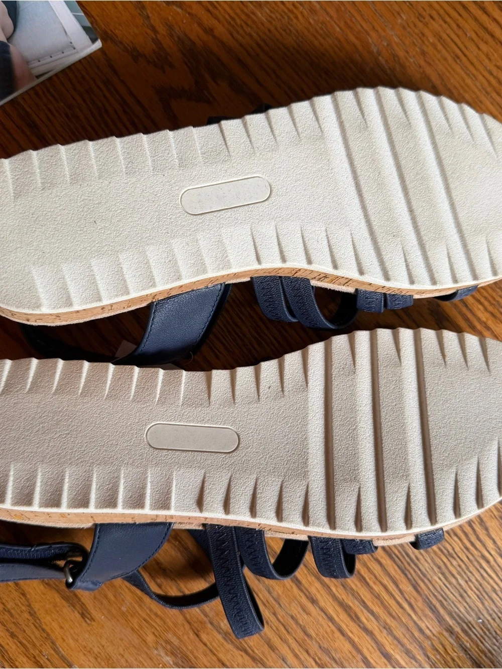 Kim Rogers Navy Multi-Strap Slingback Sandals - Picture 2 of 4
